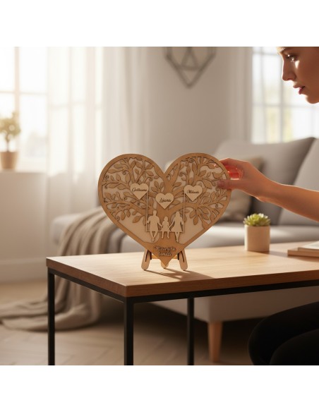 Arbre de vie famille sur balançoire rond