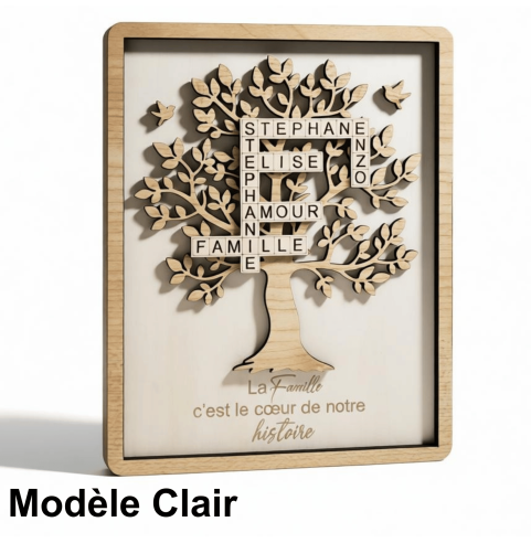 Cadre Arbre de Vie Personnalisé Prénoms Scrabble
