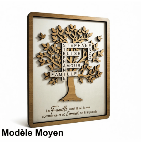 Cadre Arbre de Vie Personnalisé Prénoms Scrabble