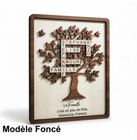 Cadre Arbre de Vie Personnalisé Prénoms Scrabble