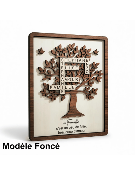 Cadre Arbre de Vie Personnalisé Prénoms Scrabble