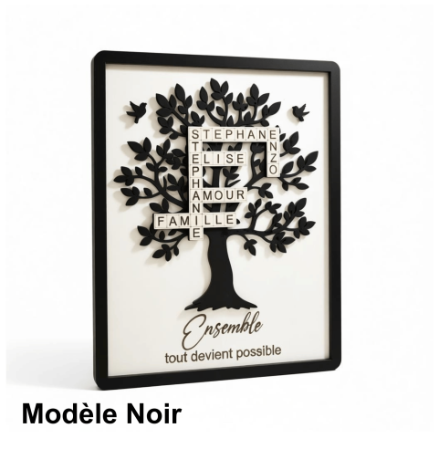 Cadre Arbre de Vie Personnalisé Prénoms Scrabble