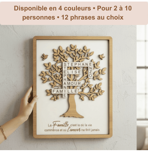 Cadre Arbre de Vie Personnalisé Prénoms Scrabble