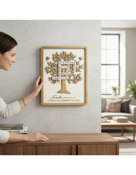 Cadre Arbre de Vie Personnalisé Prénoms Scrabble