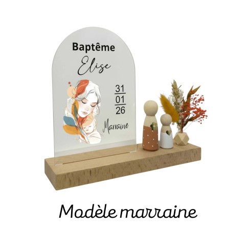 Cadeau de Baptême Personnalisé Parrain Marraine...
