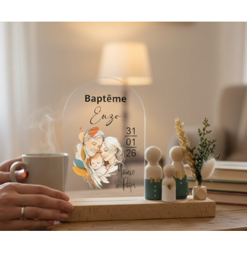 Cadeau de Baptême Personnalisé Parrain Marraine...