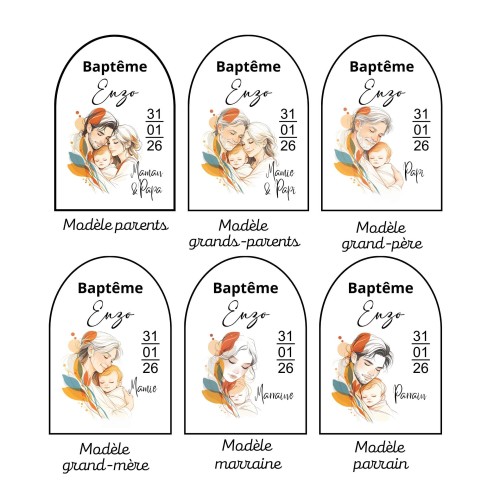 Cadeau de Baptême Personnalisé Parrain Marraine...