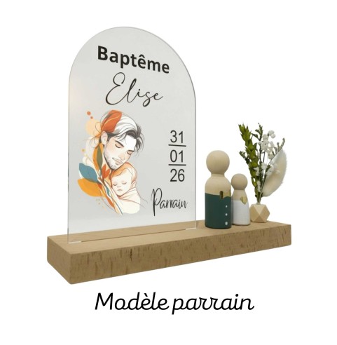 Cadeau de Baptême Personnalisé Parrain Marraine...