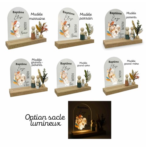 Cadeau de Baptême Personnalisé Parrain Marraine...