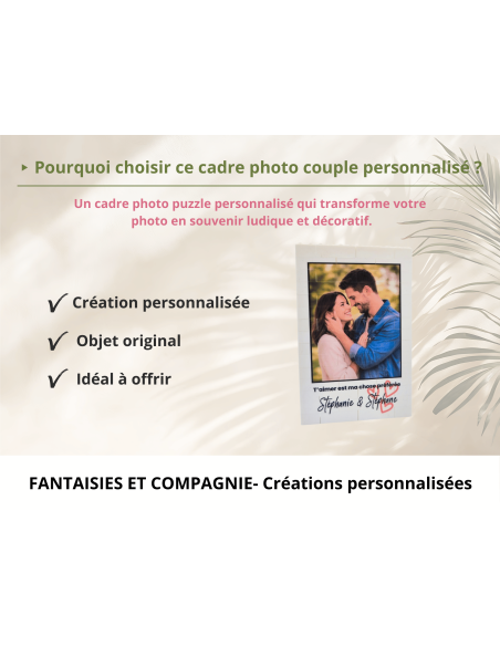 Cadre photo puzzle personnalisé en briques de construction
