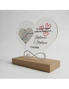 Cœur décoratif personnalisé en acrylique, idée cadeau couple
