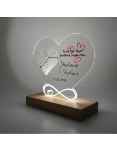 Cœur décoratif personnalisé en acrylique, idée cadeau couple 2