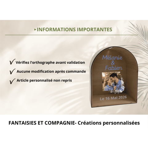 URNE MARIAGE ALCÔVE PERSONNALISÉE