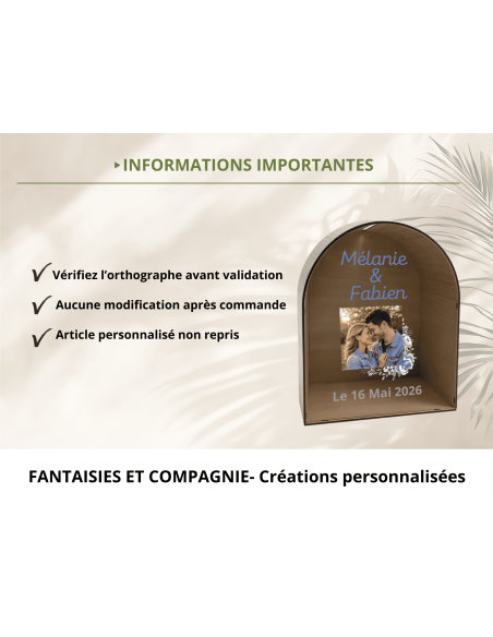 URNE MARIAGE ALCÔVE PERSONNALISÉE