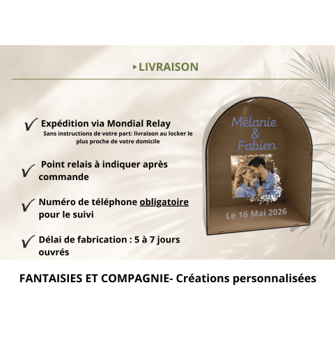 URNE MARIAGE ALCÔVE PERSONNALISÉE