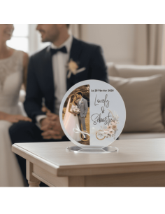 Support alliances mariage personnalisé en acrylique avec...