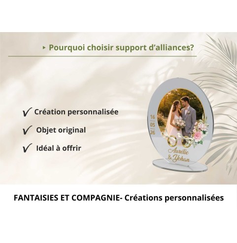 Support alliances mariage personnalisé motif...