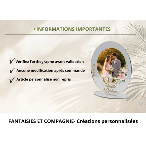 Support alliances mariage personnalisé motif...