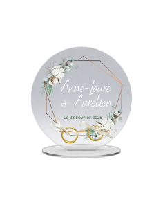 Support alliances mariage personnalisé en acrylique motif... 2