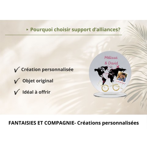 Support alliances mariage personnalisé carte du...