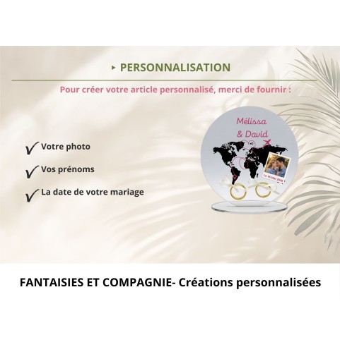 Support alliances mariage personnalisé carte du...