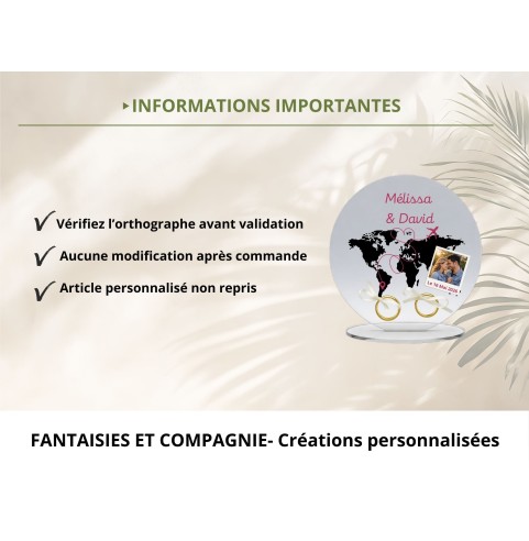 Support alliances mariage personnalisé carte du...