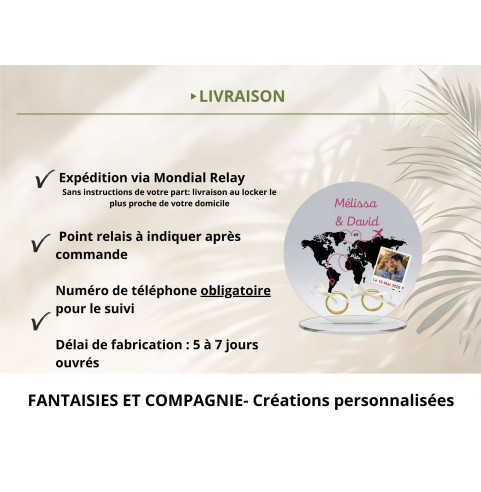 Support alliances mariage personnalisé carte du...