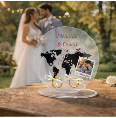 Support alliances mariage personnalisé carte du...