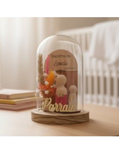 Cloche en verre personnalisée cadeau parrain marraine baptême 2
