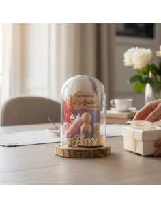 Cloche en verre personnalisée cadeau parrain marraine baptême