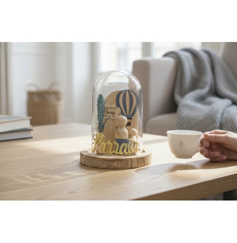 Cloche en verre personnalisée montgolfière –...