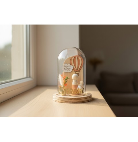 Cloche en verre personnalisée montgolfière –...