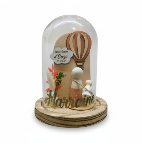 Cloche en verre personnalisée montgolfière –...