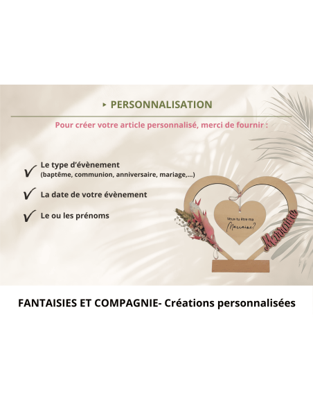 Cadre en Bois Personnalisé Parrain Marraine - Cadeau Baptême Anniversaire